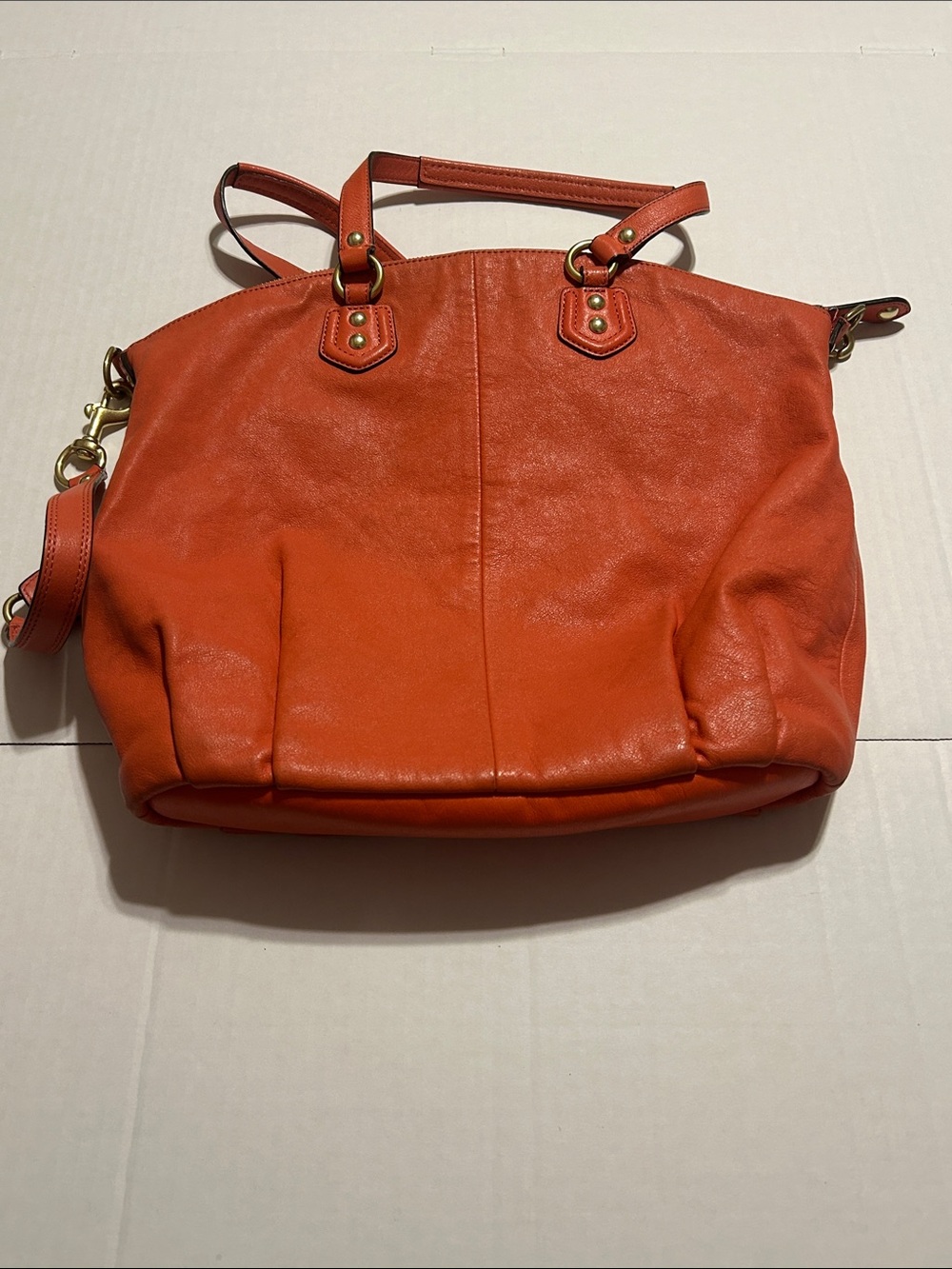 Authentic Coach Ashley Satchel F19247 Pink Coral Color, Gold Hardware - Picture 2 of 6